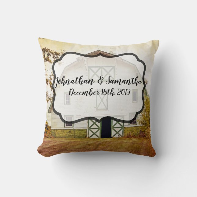 Personalised 16"x16" Throw Pillow Sunset Barn Coun (Front)