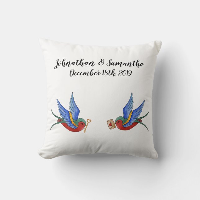 Personalised 16"x16" Throw Pillow Traditional Bird (Front)