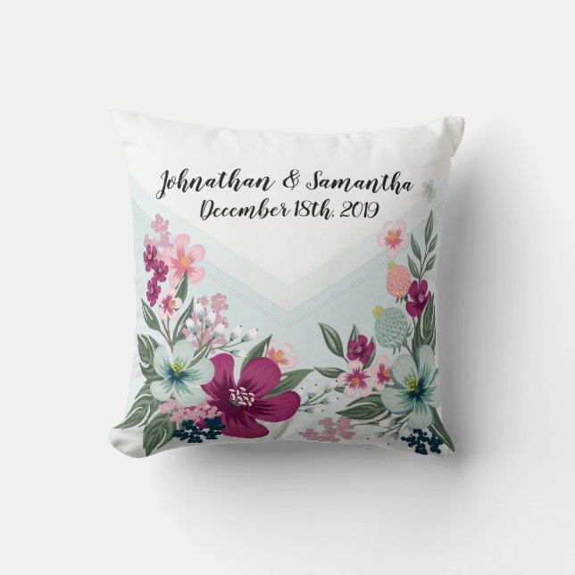 Personalised 16"x16" Throw Pillow Tropical Flower (Front)