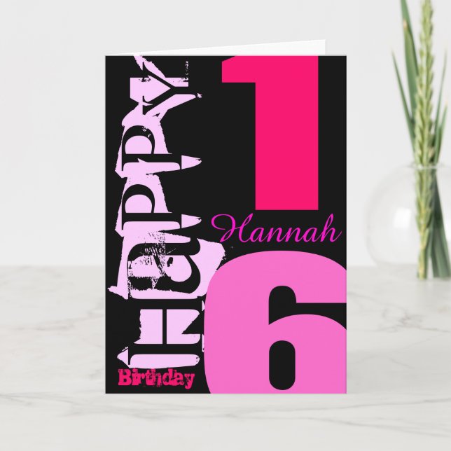Personalised 16th Birthday POP Greeting Card (Front)