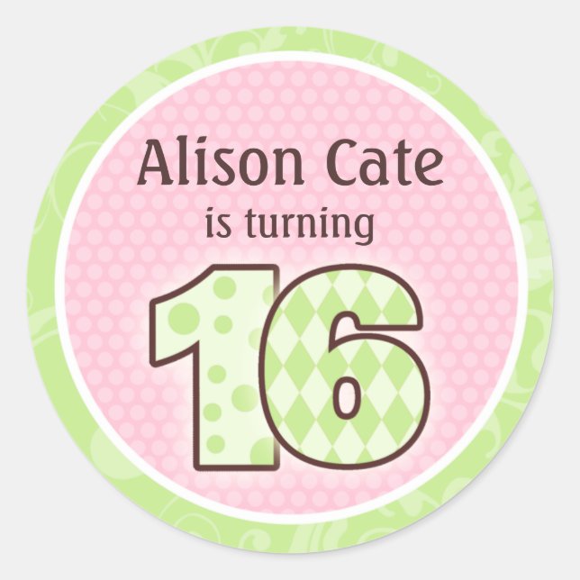 Personalised 16th Birthday Seal (Front)