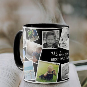 Personalised 17 Dad Photo Collage   Father's Day Two-Tone Coffee Mug