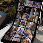 Personalised 17 Photo Collage Beach Towel<br><div class="desc">Bask in the sun with your very own Personalised Beach Towel! Designed with versatility in mind, our towel features a black background that can be shifted to any hue of your choice. Add a unique touch with 17 photos of your choice and a simple, yet poignant, text template. Make a...</div>