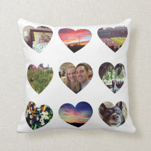 Personalised 18 Heart Shaped Photos Pillow