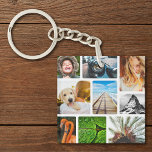 Personalised 18 Photo Collage Template Framed Key Ring<br><div class="desc">Personalised 18 Photo Collage with Frame</div>