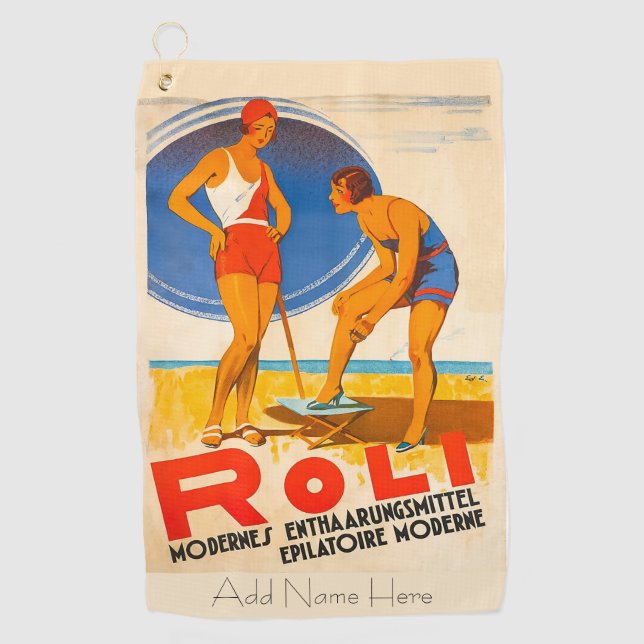 Personalised 1930's Design Golf Towel (Front)