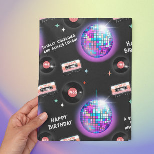 Personalised 1960's Birthday Disco Groovy Retro  Wrapping Paper Sheet