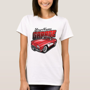 Personalised 1961 C1 Red Classic Sports Car Garage T-Shirt