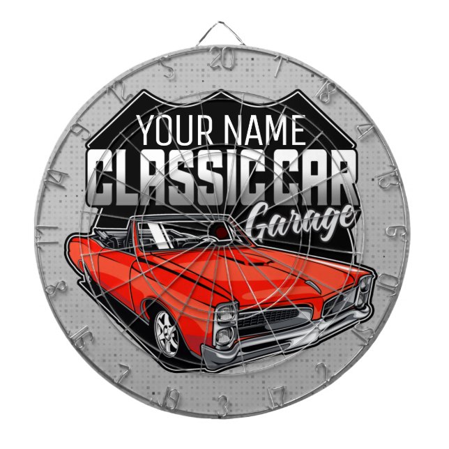 Personalised 1966 Convertible Classic Car Garage Dartboard (Front)