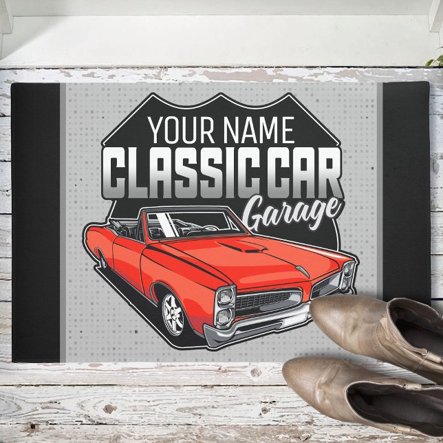 Personalised 1966 Convertible Classic Car Garage Doormat (Creator Uploaded)