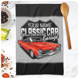 Personalised 1966 Convertible Classic Car Garage Tea Towel
