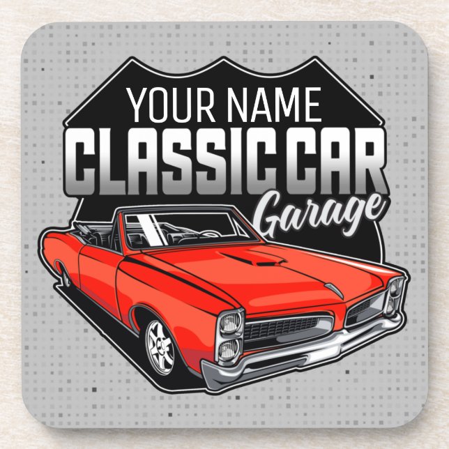 Personalised 1966 GTO Classic Car Garage Coaster (Front)