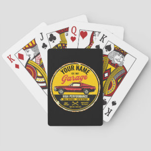 Personalised 1967 Fastback Red Classic Car Garage  Playing Cards