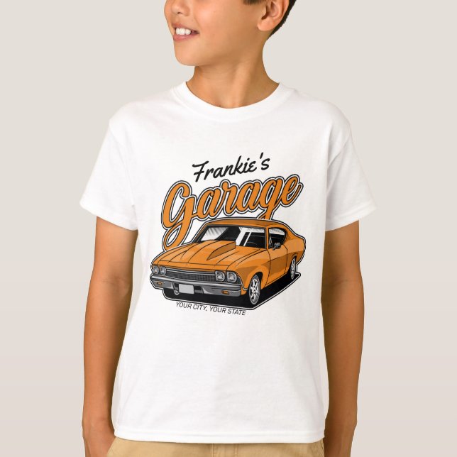 Personalised 1968 396 Classic Muscle Car Garage T-Shirt (Front)