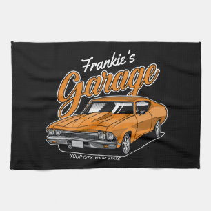 Personalised 1968 396 Classic Muscle Car Garage Th Tea Towel
