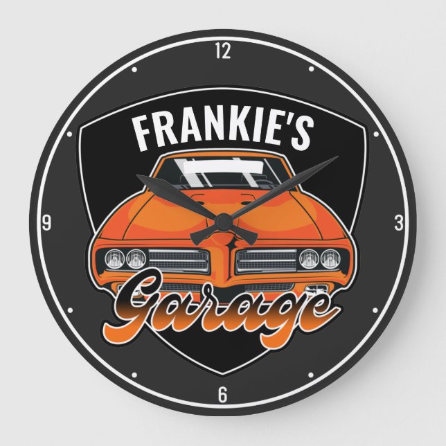Personalised 1969 Ram Air 400 Muscle Car Garage Large Clock (Front)