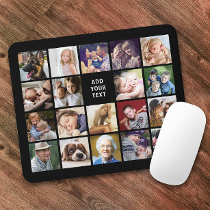Personalised 19 Square Photo Collage Mouse Pad