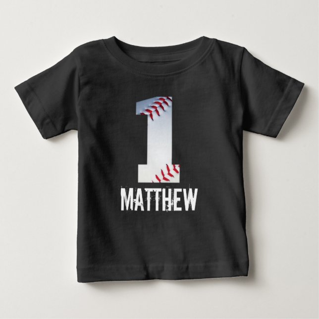 Personalised 1st Birthday Baseball Shirt (Front)
