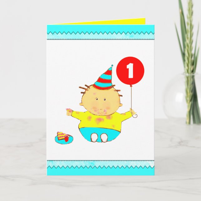 personalised 1st birthday card (Front)