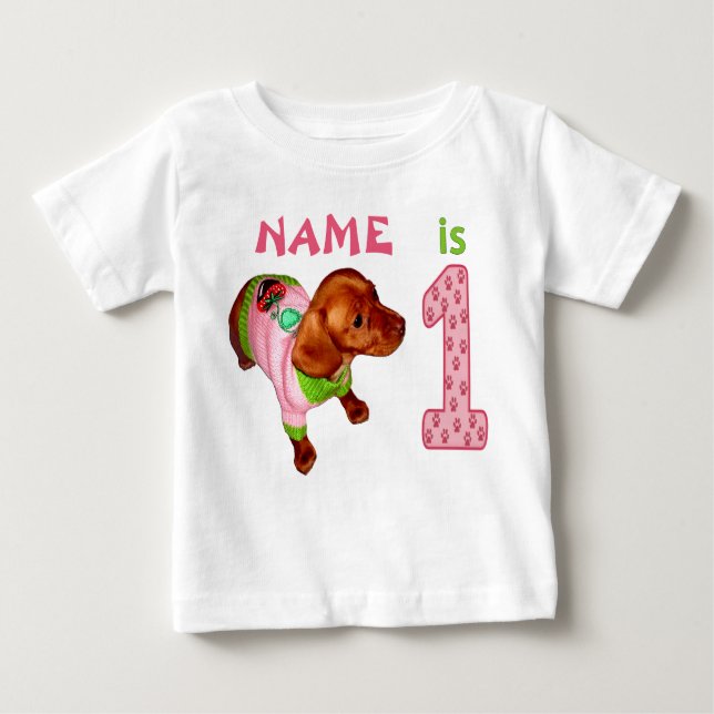 Personalised 1st Birthday Shirts for Girls (Front)