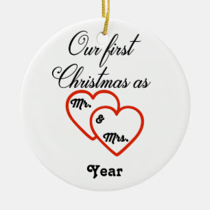 Personalised 1st Christmas as Mr. & Mrs. Ornament