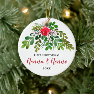 Personalised 1st Christmas As Nonna Nonno Italian Ceramic Ornament