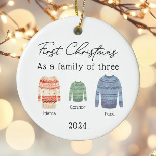personalised 1st christmas baubles plaid ceramic ornament