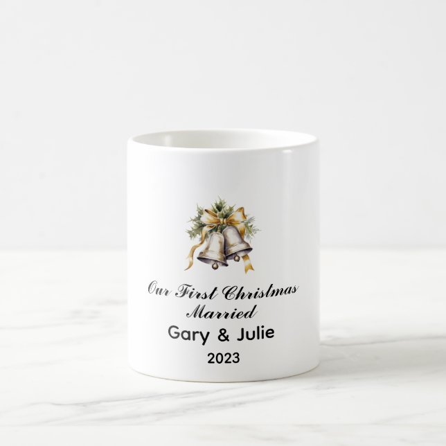 Personalised 1st Christmas Married Keepsake Coffee Mug (Center)