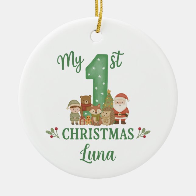 Personalised 1st Christmas Tree Decoration  (Front)