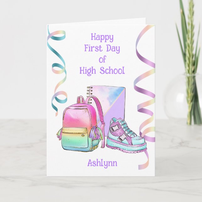 Personalised 1st Day of High School Card (Front)