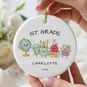 Personalised 1st Grade Girl Ceramic Ornament