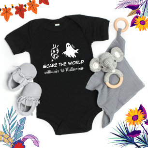 Personalised 1st Halloween Pumpkin Funny Baby Bodysuit