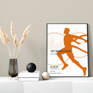 Personalised 1st Marathon Runner Gift Poster