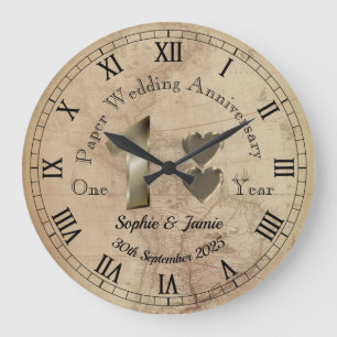 Personalised 1st Wedding Anniversary Gift Clock