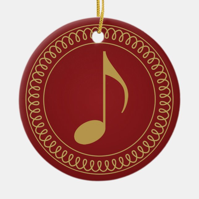 Personalised 2011 Music Note Christmas Gift Ceramic Ornament (Front)