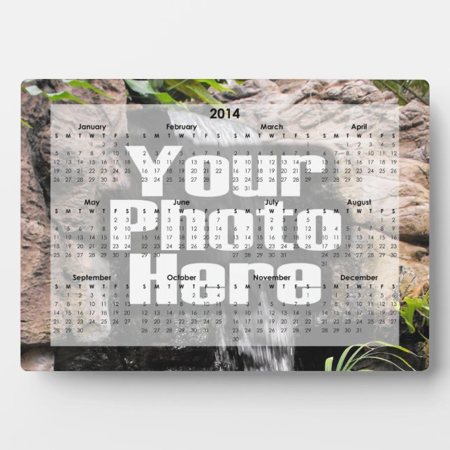 Personalised 2014 Photo Desk Calendar Plaque (Front)
