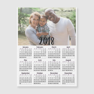 Personalised 2018 Calendar Magnetic Photo Card