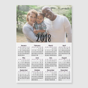 Personalised 2018 Calendar Magnetic Photo Card
