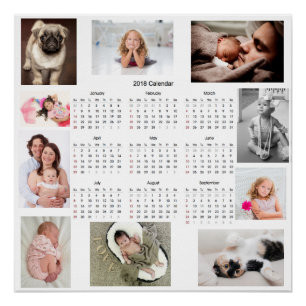 Personalised 2018 Family Photos Calendar Poster