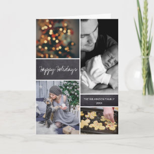 Personalised 2018 Vertical Christmas Photo Collage Card
