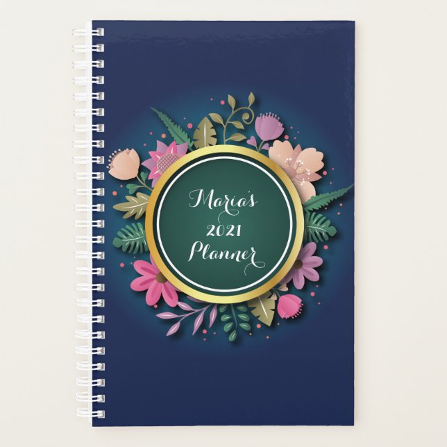 Personalised 2021 Floral Planner (Front)
