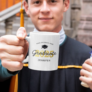 Personalised 2022 Black Gold Graduate Mug