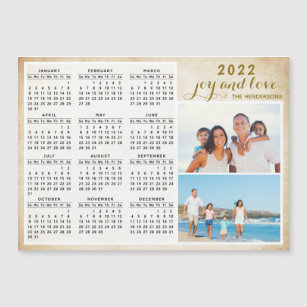 Personalised 2022 Magnetic Calendar Family Photo