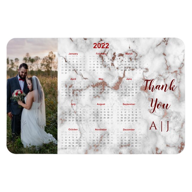 Personalised 2022 Photo Fridge Calendar Magnet (Horizontal)