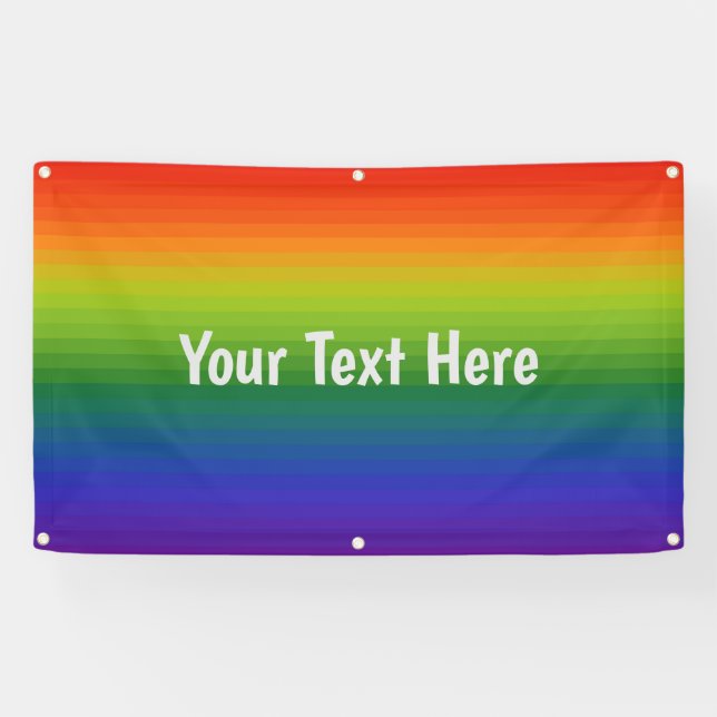 Personalised 2023 Pride - Rainbow Gradient Striped Banner (Horizontal)