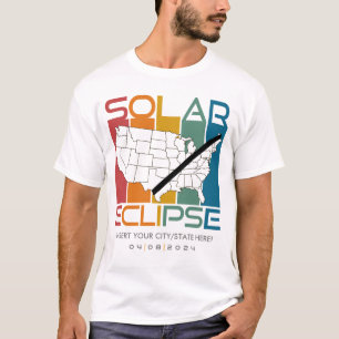Personalised 2024 Solar Eclipse Souvenir Memento T T-Shirt