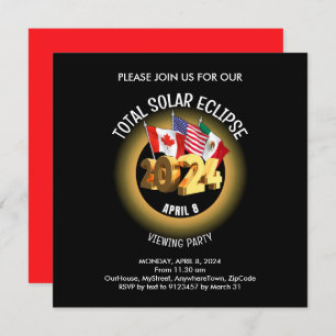 Personalised 2024 TOTAL SOLAR ECLIPSE Invitation