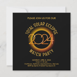 Personalised 2024 TOTAL SOLAR ECLIPSE Invitation