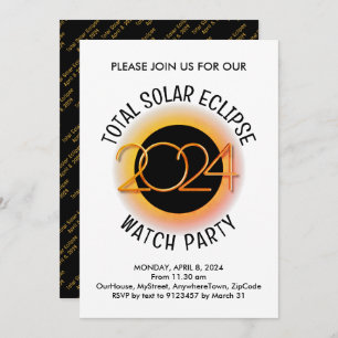 Personalised 2024 TOTAL SOLAR ECLIPSE Invitation