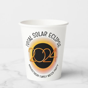 Personalised 2024 TOTAL SOLAR ECLIPSE Paper Cups
